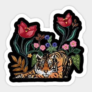 Tiger in the garden Sticker